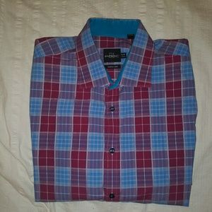 Parc 81 | Mens Plaid Dress Shirt XL